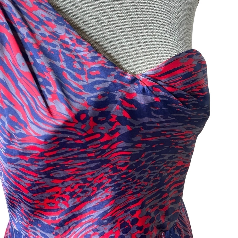 BCBGeneration Raspberry Red Multi One -Shoulder Cocktail Dress Sz 8 - Picture 10 of 16